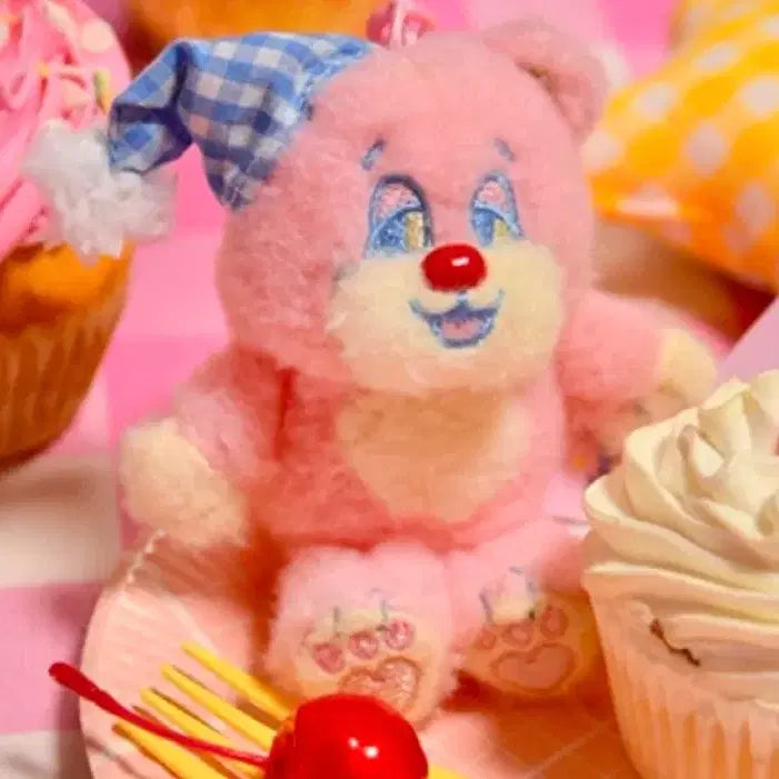 [BUNJANG] Neon Moon Sleepy Teddy Keychain Pink / 네온문 슬리피테디 키링 슬리피테디 인형키링 핑크 새상품