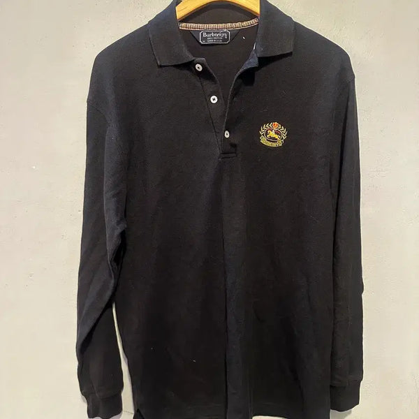 [BUNJANG] Burberry Authentic Laurel Long Sleeve Polo Shirt / 버버리 정품 월계수 긴팔카라티