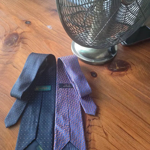[BUNJANG] Polo Ralph Lauren & Daks Silk Necktie Set - Dark Navy / (폴로).&(닥스)2종. 넥타이SHARDS POLO .다크 네이비 톤..상태좋아요