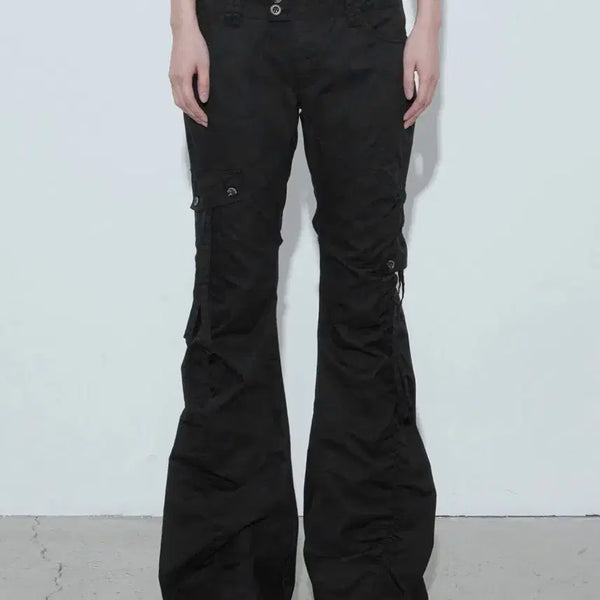 [BUNJANG] Bohemian Seoul Washed Shirring Cargo Pants / 보헤미안서울 WASHED SHIRRING CARGO PANTS, BLAC