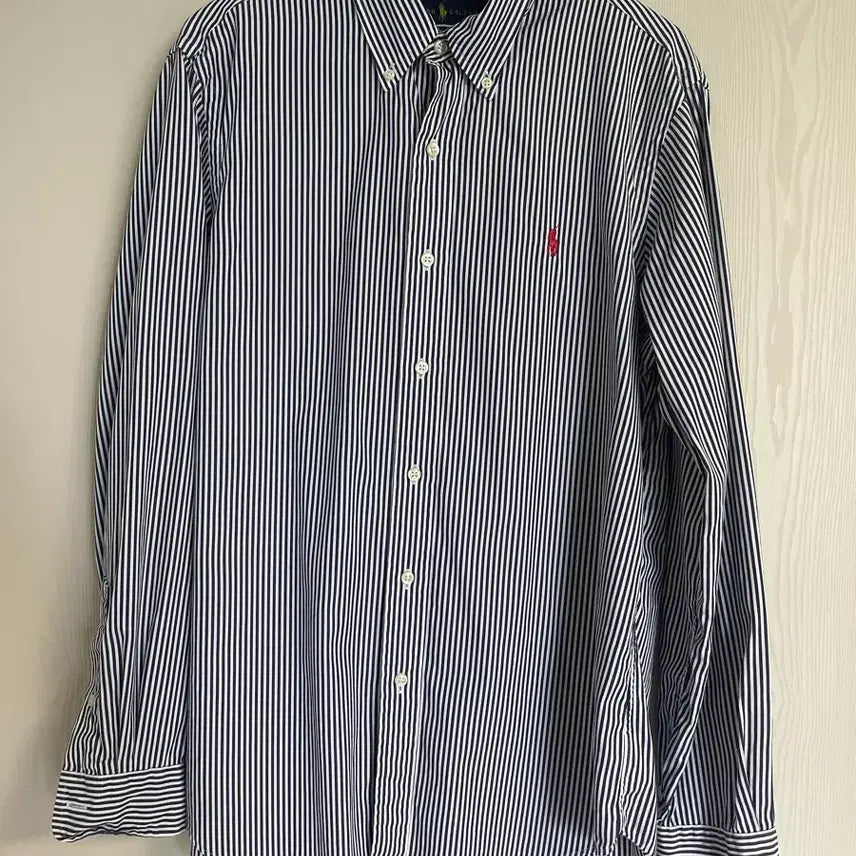 [BUNJANG] Polo Ralph Lauren Striped Classic Fit Long Sleeve Shirt (M) / 폴로 랄프로렌 스트라이프 클래식 핏 긴팔 셔츠M [QR정품 인증]