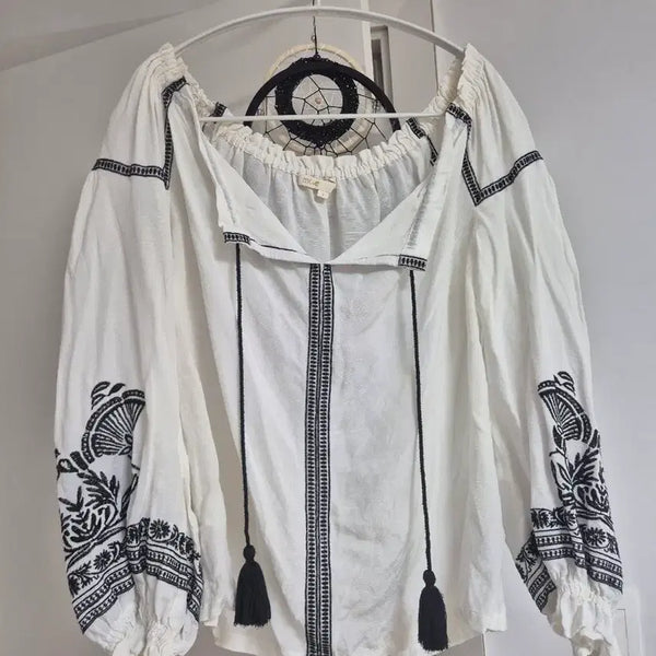 [BUNJANG] Maje Embroidered Ethnic Blouse Size 1 / 마쥬 maje 정품 자수 에스닉 블라우스 1사이즈