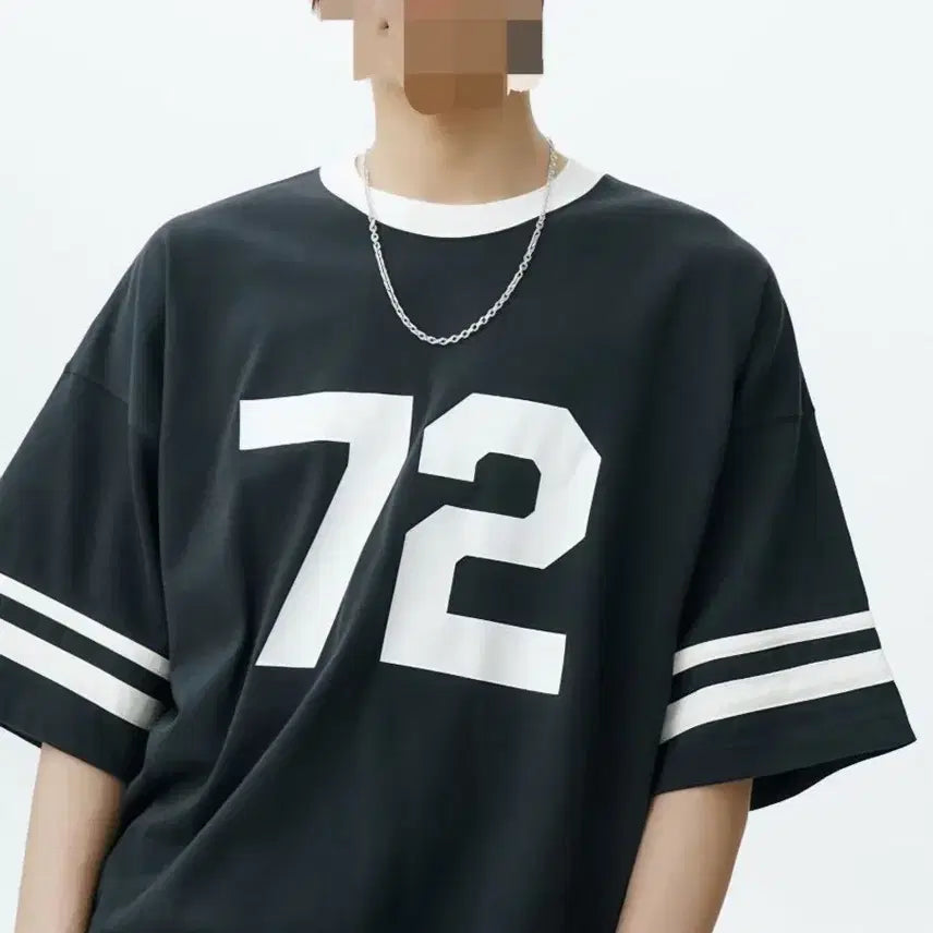 [BUNJANG] Nike NSW 72 Big Logo Football T-Shirt Black White Size 100 / 나이키 NSW 72 빅로고 풋볼 티셔츠 100