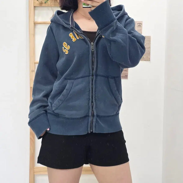 [BUNJANG] Abercrombie & Fitch Hoodie Zip-up Navy Blue - Size L / [프립]L/아베크롬비 후드집업 블루네이비