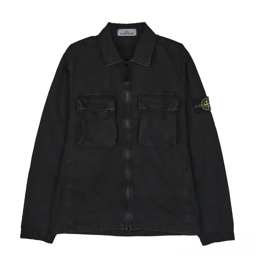 [BUNJANG] Stone Island Old Effect Overshirt Black / 스톤 아일랜드 올드이펙트 오버셔츠 블랙
