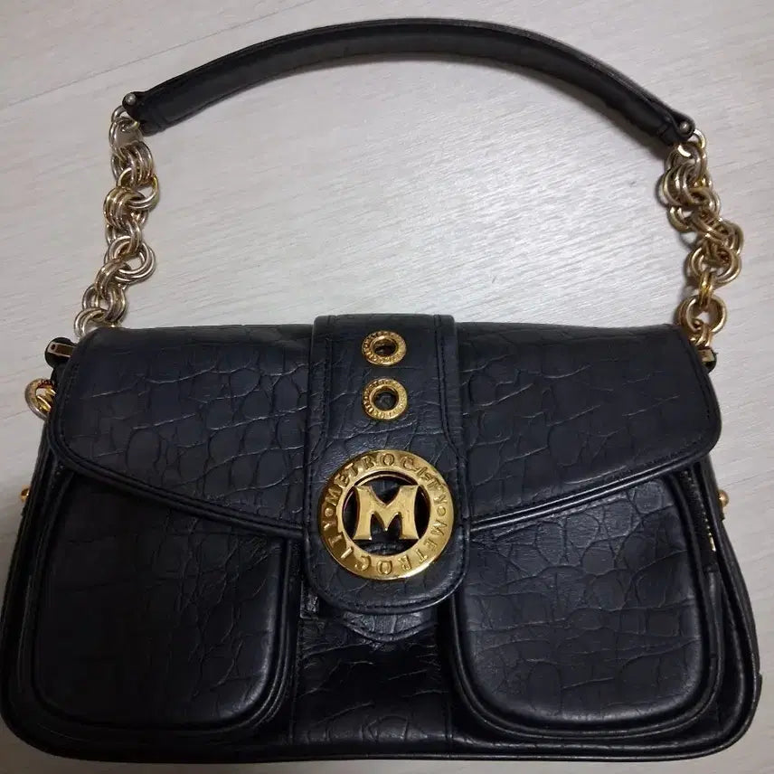 [BUNJANG] Metrociti Women's Crocodile Pattern Tote Bag Black / 메트로시티 여성 토트백 블랙