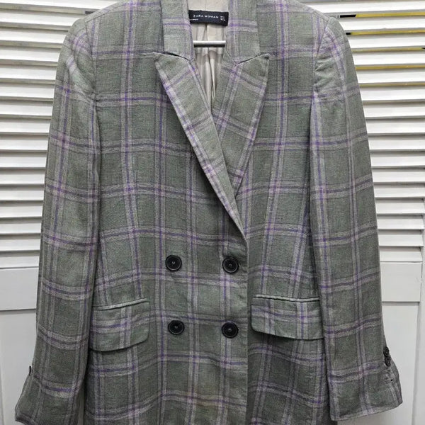 [BUNJANG] Zara Linen-Like Blazer Jacket / 자라 린넨 라이크 블레이저 자켓