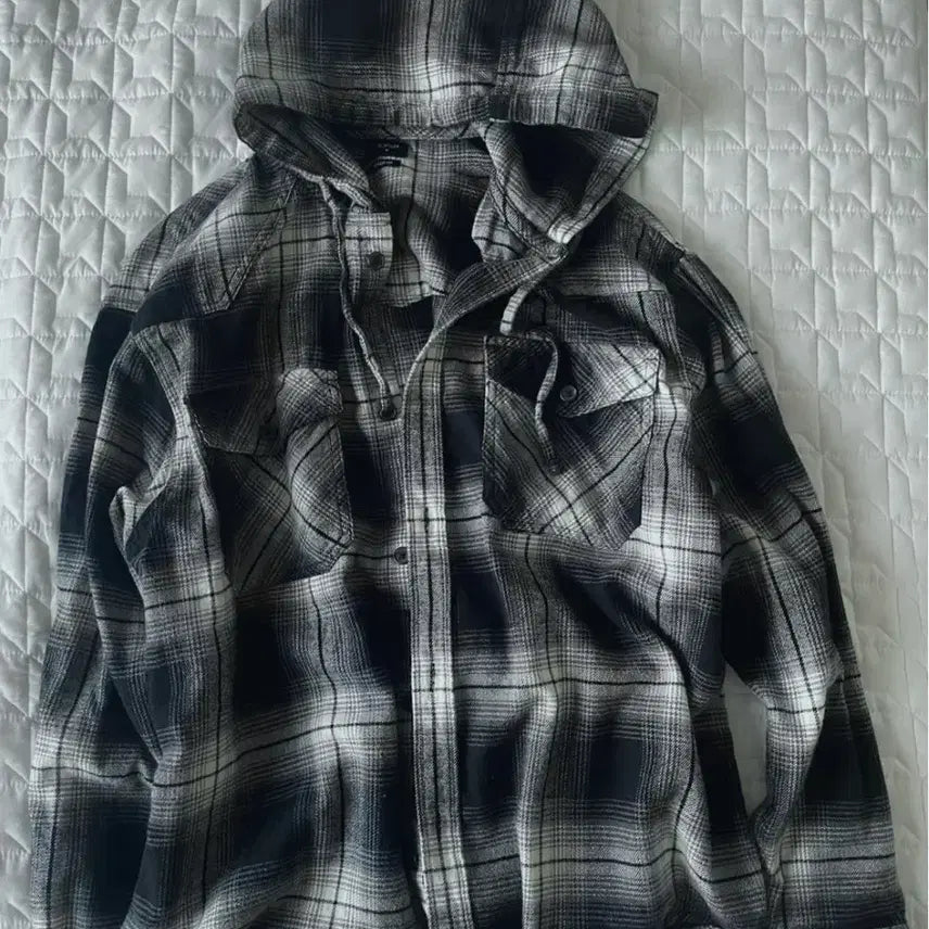 [BUNJANG] TOPTEN Check Hooded Shirt M / 탑텐 체크 후드 남방