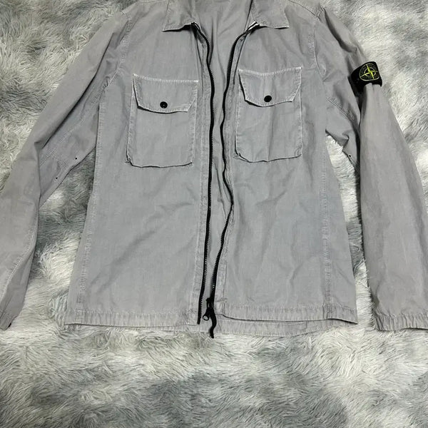 [BUNJANG] Stone Island Overshirt Light Grey L / 스톤아일랜드 오버셔츠 라이트 그레이 L