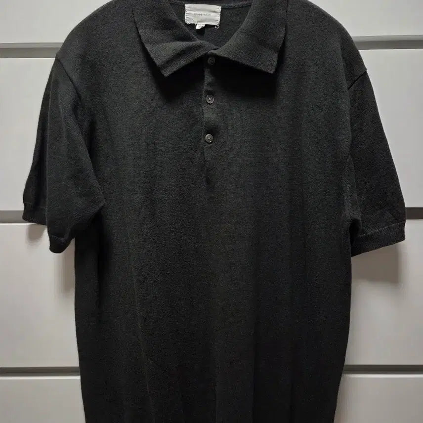 [BUNJANG] MANNERGRAM Cashmere Blend Knit Polo Shirt Size 105 / 매너그램 MANNERGRAM 캐시미어 니트 폴로티 105