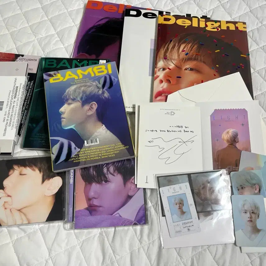 [BUNJANG] EXO Baekhyun 1st, 2nd, 3rd Album & Light Concert Goods Bundle Set / 엑소 백현 앨범 1,2,3집 light 콘서트 굿즈
