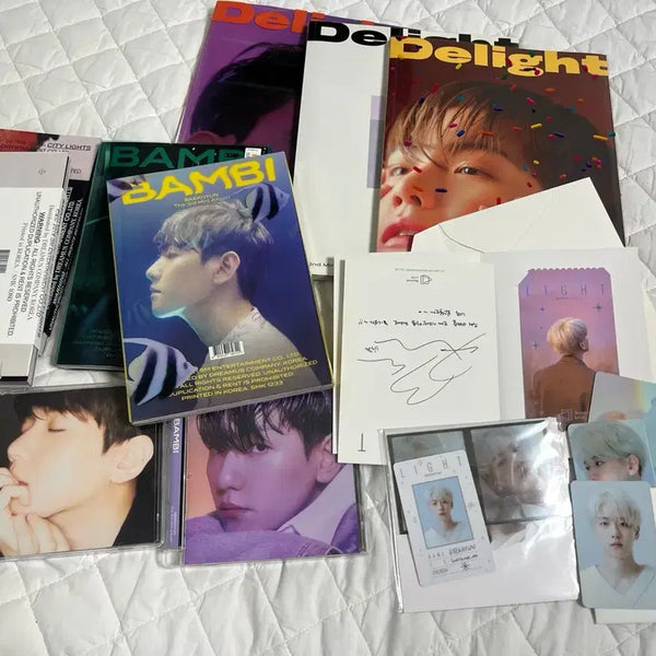 [BUNJANG] EXO Baekhyun 1st, 2nd, 3rd Album & Light Concert Goods Bundle Set / 엑소 백현 앨범 1,2,3집 light 콘서트 굿즈