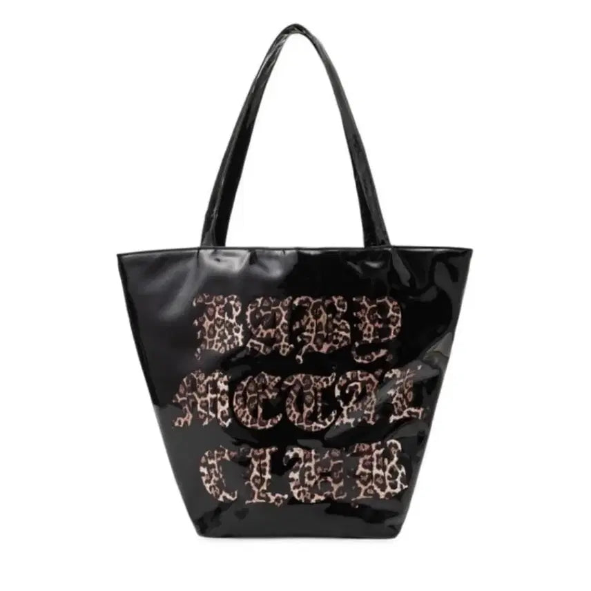 [BUNJANG] Babymetalclub Leopard Logo Enamel Bag Black / 베이비메탈클럽 레오파드 로고 에나멜 백 블랙 베메클