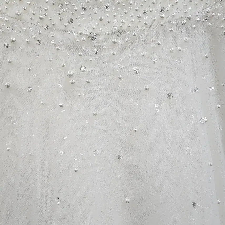 [BUNJANG] High-Quality Beaded Wedding Dress with Corset and Detachable Bolero / 고퀄비즈 웨딩드레스