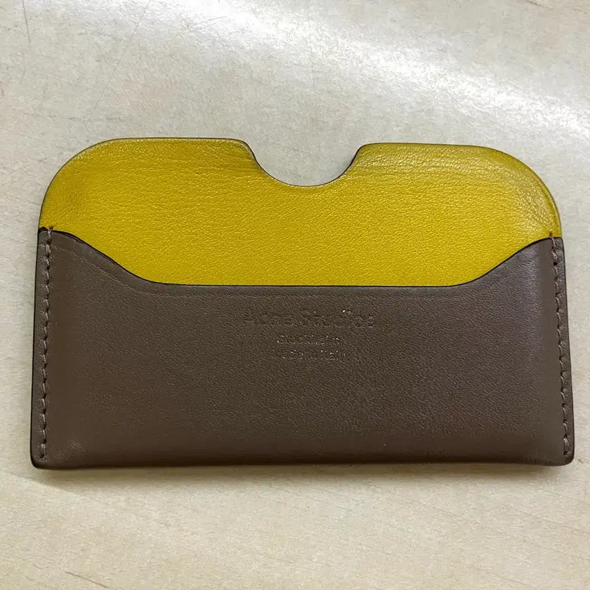 [BUNJANG] Acne Studios Leather Cardholder Brown Yellow / 아크네스튜디오 카드지갑