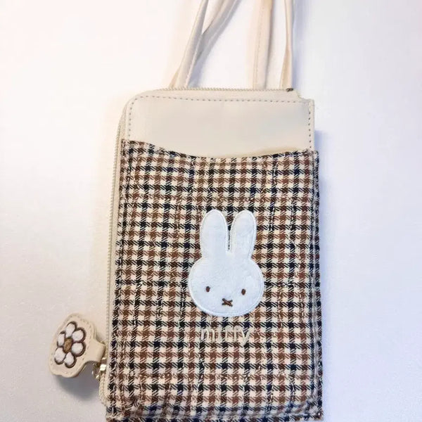 [BUNJANG] Miffy Check Pattern Mini Crossbody Bag / 미피 체크 패턴 미니 크로스백
