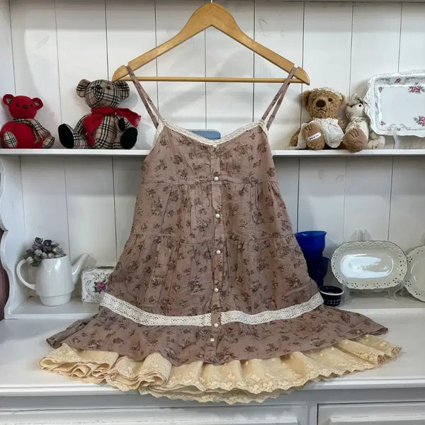 [BUNJANG] MOUTH Valley Flower Lace Cami Dress / 플라워 레이스 캐미 원피스