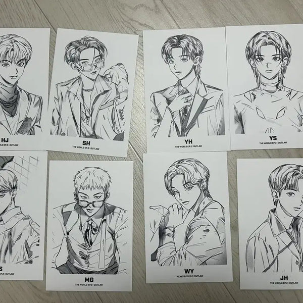 [BUNJANG] ATEEZ Illustrative Postcard Set 'THE WORLD EP.2 : OUTLAW' / 에이티즈 일러스트 엽서