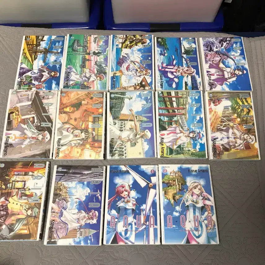 [BUNJANG] Amano Kozue Aria & Aqua Complete Set (Vol. 1-12 & 1-2) Book Box Edition - Out of Print / 절판 만화책 코믹스 아마노 코즈에 아리아, 아쿠아 북박스판 -아만츄 작가