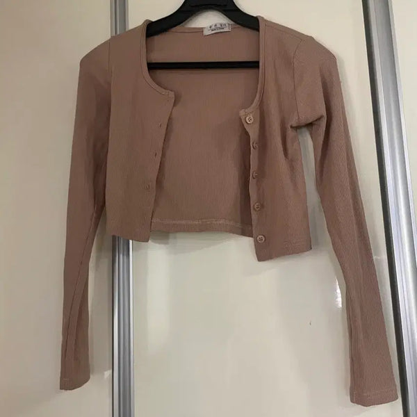 [BUNJANG] Brown Summer Knit Cardigan / 여름 니트 가디건