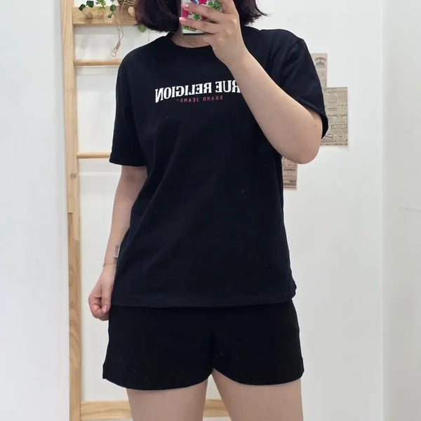 [BUNJANG] True Religion Black Short Sleeve T-Shirt / [프립]L/트루릴리젼 반팔티 블랙