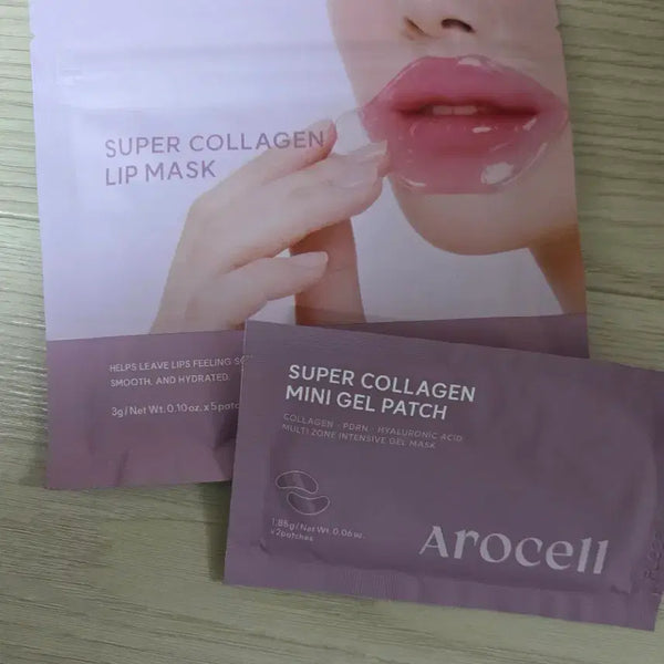 [BUNJANG] Arocelle Super Collagen Lip Mask + Mini Gel Patch Set / 아로셀 슈퍼 콜라겐 립 마스크+겔 패치