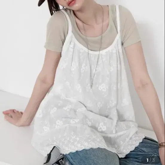 [BUNJANG] 09Women Flower Embroidery Filio Lace Bustier Plus Size Mori Girl / 새상품 공구우먼 꽃자수 플리오 레이스 뷔스티에 빅사이즈 모리걸