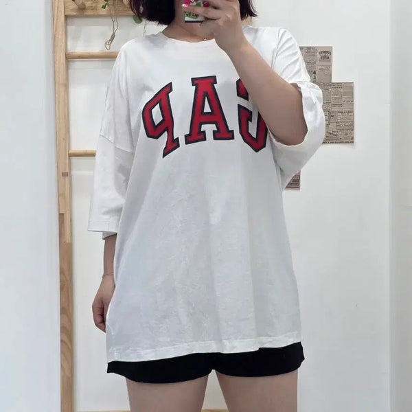 [BUNJANG] GAP Short Sleeve T-Shirt White (L) / [프립]L/갭 GAP 반팔 티셔츠 화이트