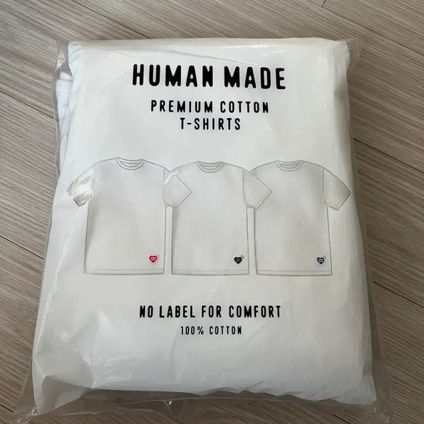 [BUNJANG] Human Made Premium Cotton T-Shirt 3-Pack (Medium) / (새상품) 휴먼메이드 프리미엄 코튼 반팔티셔츠 3팩 [M사이즈]