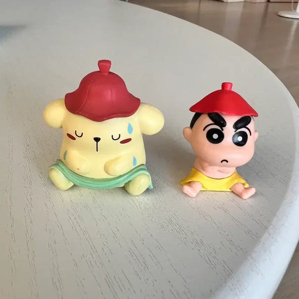 [BUNJANG] Crayon Shin-chan & Pompompurin Sauna Gacha Figures Bundle Set / 2개) 짱구 사우나 가챠 산리오 폼폼푸린 일괄 판매