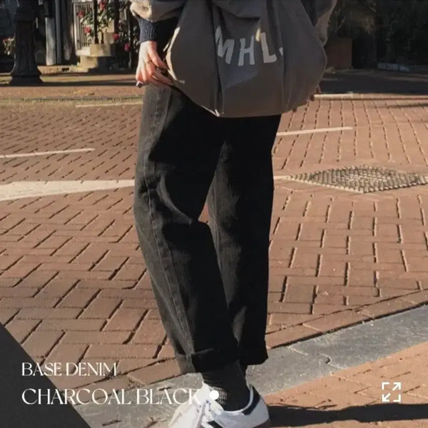 [BUNJANG] Slowand Black Denim Straight Leg Pants / 가을준비 슬로우앤드 흑청 일자데님팬츠