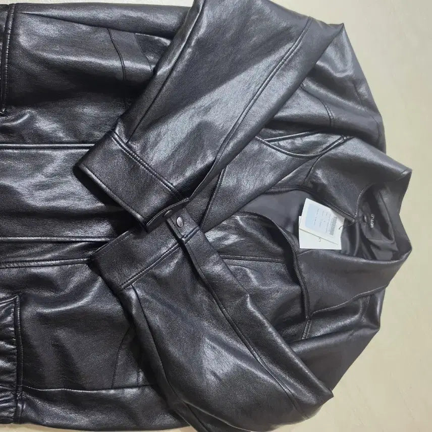 [BUNJANG] On & On Black Leather Jacket / 온앤온블랙 레더 자켓 새상품