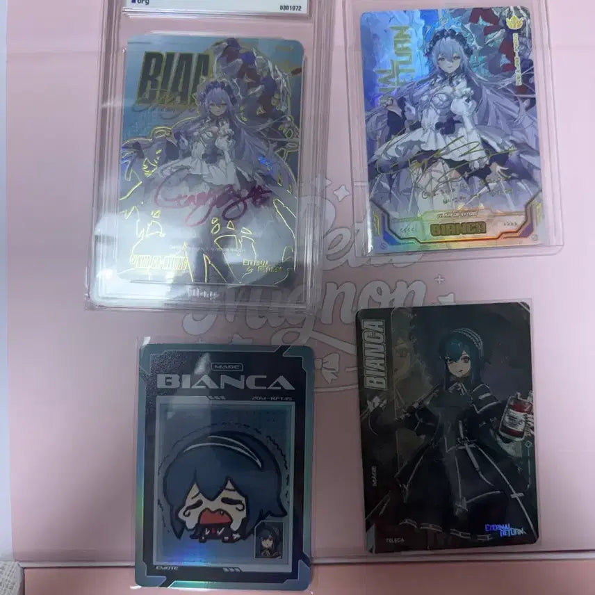 [BUNJANG] Eternal Return Bianca Autographed Signature Card Set / 이터널리턴 비앙카 친필사인, 시그니쳐사인 카드 셋트