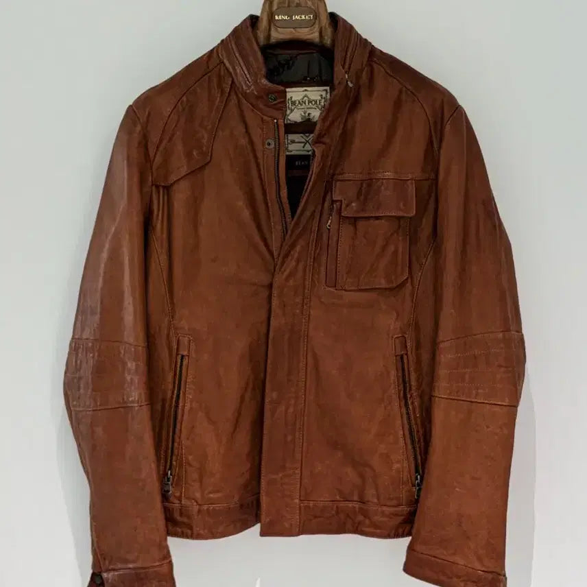 [BUNJANG] Beanpole Lambskin Duck Hunting Leather Jacket / 빈폴 양가죽 덕헌팅 가죽 자켓