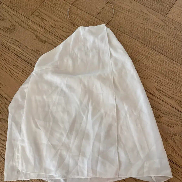 [BUNJANG] Choker Necklace White Blouse / 초커 목걸이 화이트 블라우스