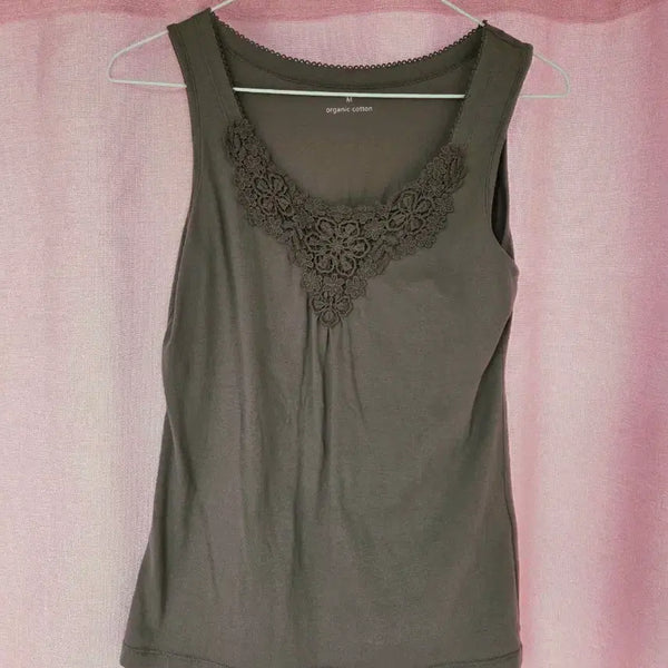 [BUNJANG] Vintage Sleeveless Lace Dress Mori Girl Gyaru Princess Style / 빈티지 슬리브리스 민소매 나시 모리걸 갸루 공주풍 러블리 레이스 일본
