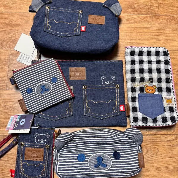 [BUNJANG] Rilakkuma Denim Series Pouch Bundle Set / 리락쿠마 데님 시리즈 파우치 일괄