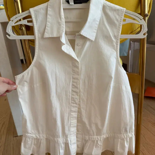 [BUNJANG] Emporio Armani White Ruffle Shirt / 화이트 러플 셔츠 아르마니