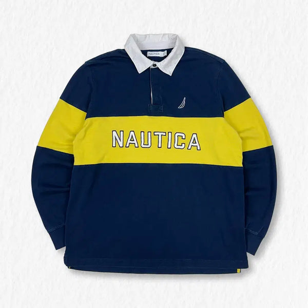 [BUNJANG] Nautica Colorblock Rugby Shirt / 노티카 배색 럭비티