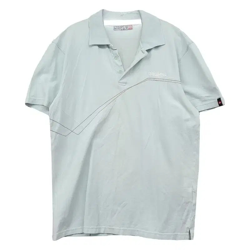 [BUNJANG] Quiksilver Light Blue Cotton Short Sleeve Polo Shirt L / 퀵실버 라이트 블루 코튼 반팔 카라티 L