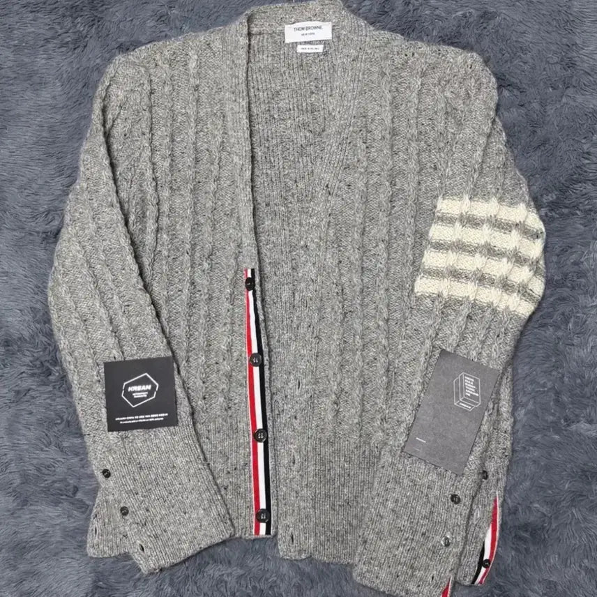 [BUNJANG] Thom Browne 24-25 Donegal Cable Cardigan Size 5 / [24-25년식/3]톰브라운 도네갈 케이블 가디건