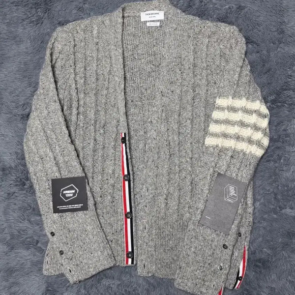 [BUNJANG] Thom Browne 24-25 Donegal Cable Cardigan Size 5 / [24-25년식/3]톰브라운 도네갈 케이블 가디건