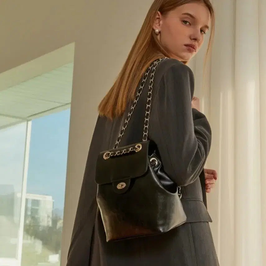 [BUNJANG] Black Chain Shoulder Bag / 블랙체인숄더백