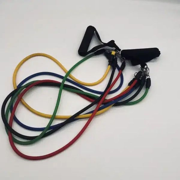 [BUNJANG] Fitness Tubing Resistance Band Set - Full Body Strength Training / 휘트니스 튜빙 강도별 저항 밴드 전신 근력 세트 헬스 홈트