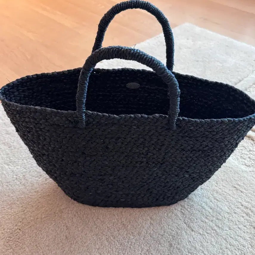 [BUNJANG] URBANIC30 Raffia Tote Bag Black / 얼바닉30 라피아 토트백 블랙