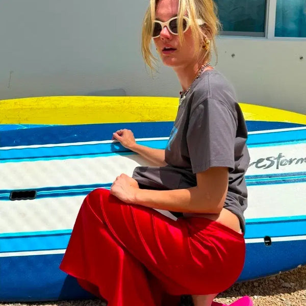 [BUNJANG] Mood Better Long Satin Skirt (Red) / 택O/새상품)무드베러 롱 새틴 스커트(레드)