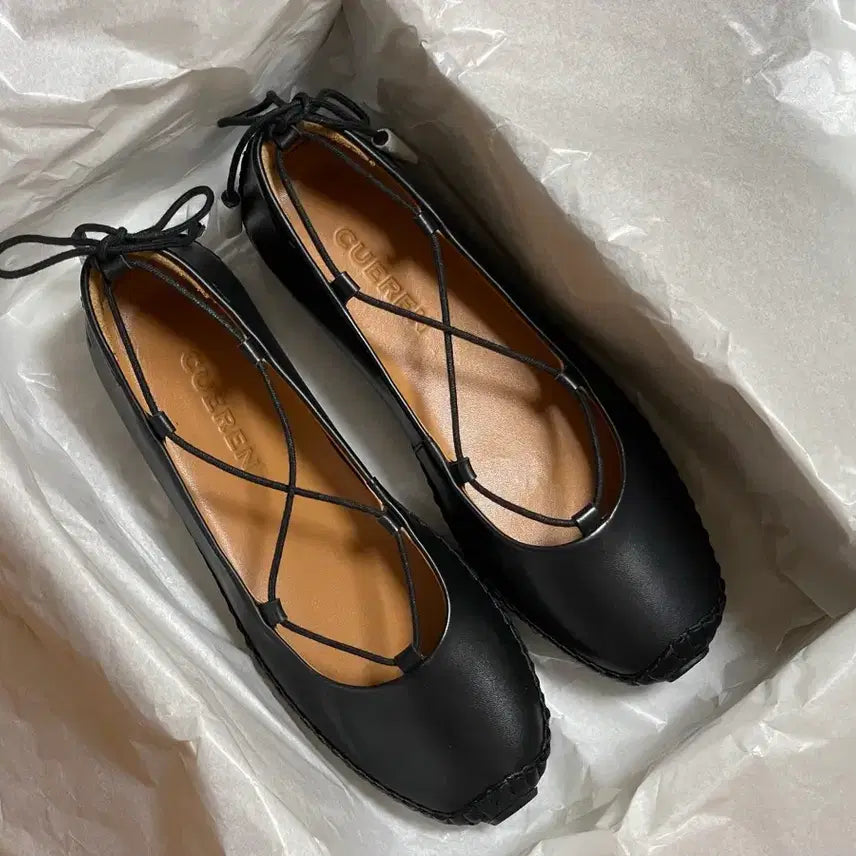 [BUNJANG] Kuers Ballerina 14 Black Leather Flats Size 235 / 쿠에른 발레리나 14 블랙 235