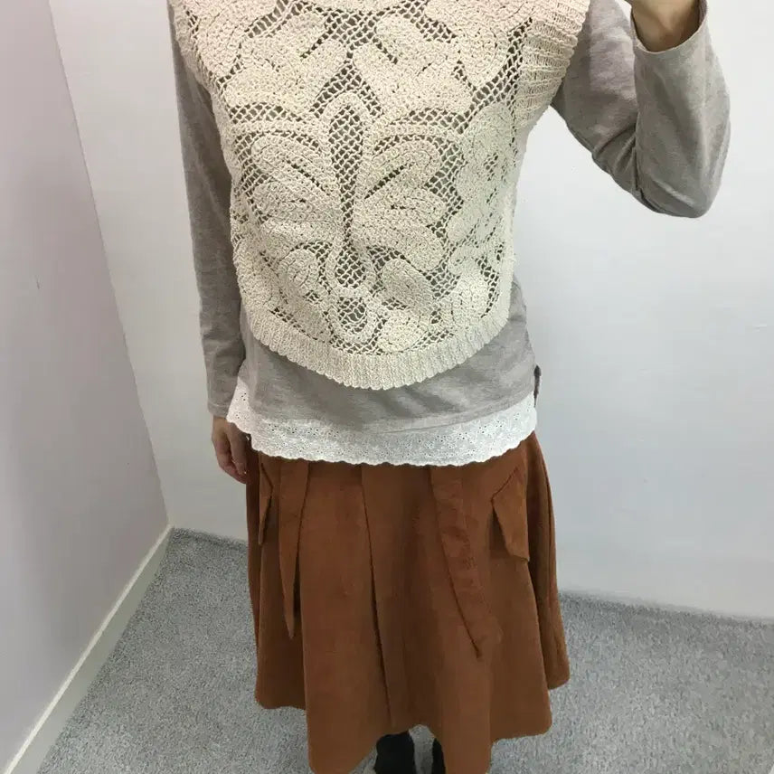 [BUNJANG] Vintage Crochet Knit Vest / 빈티지 크로셰 니트조끼