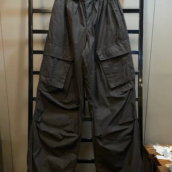[BUNJANG] as if calie Cargo Wide Pants Black / [FREE] as if calie 카고 와이드 팬츠 블랙4.9