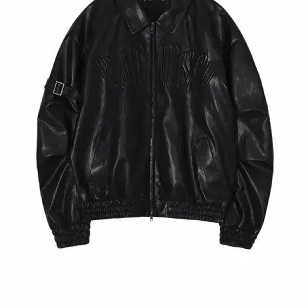 [BUNJANG] Bohemian Seoul Embossed Logo Leather Jumper / 새상품) 보헤미안서울 엠보 로고 레더 점퍼